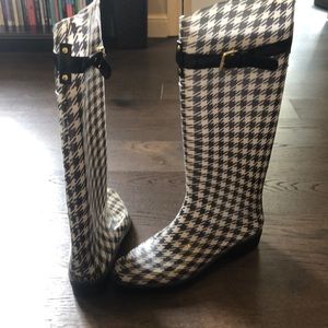 Ralph Lauren Black & White Checkered Rain Boots